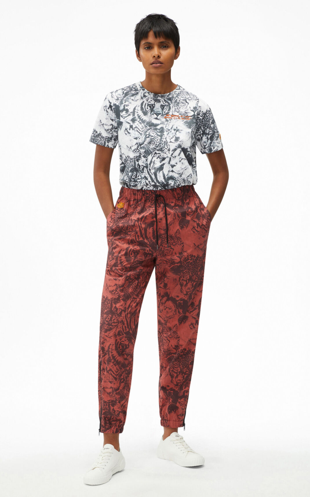 Jogger Kenzo Wildtigers Hombre Rosas Oscuro JNF702985